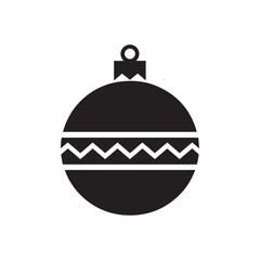 Black Silhouette of a Christmas Ornament Ball Holiday Design