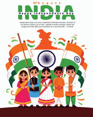 Indian Independence Day Illustration – Patriotic Celebration with Flag, Freedom and Cultural Elements