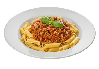 Delicious Penne Bolognese: A Classic Italian Pasta Dish Isolated on Transparent Background