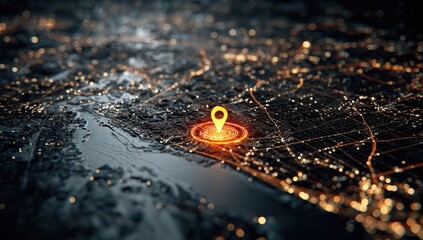 Illuminated city map marker