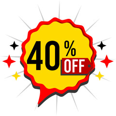 40% off forty percent off 40%off red 40 % off promotion, retail, sale, offer, price, business finance, percentage, buy, clearance, money, marketing, economy, discount coupon, gift card.