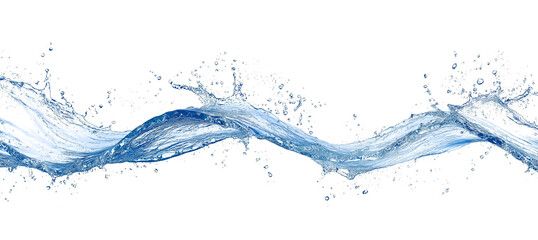 Blue water splash or wave splash isolated on transparent background png .generated ai	