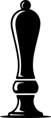 silhouette vector of a traditional beer tap handle with a simple ergonomic shape