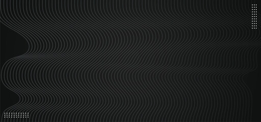 Abstract white wavy lines on black background.