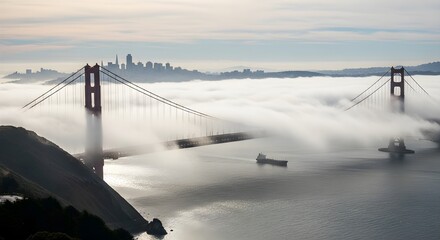 Golden Gate Bridge: Foggy San Francisco Morning Iconic Landmark