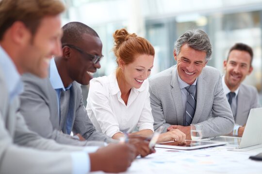 A team of business professionals using a whiteboard to visualize their discussion about a new project. This collaborative approach helps in clarifying ideas and aligning the team's vision.