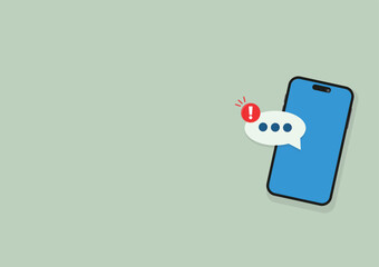 Phone notifications. Smartphone with new notice vector illustration on isolated background. Reminder message, sign business concept.
