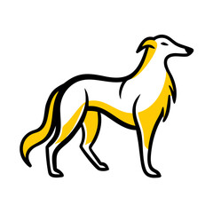 Obraz premium Abstract yellow lion silhouette on black background