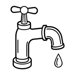 faucet with a drop of water