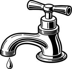 faucet with a drop of water