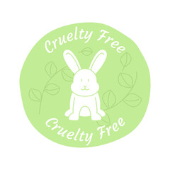 Minimal Cruelty Free Logo with Rabbit Symbol