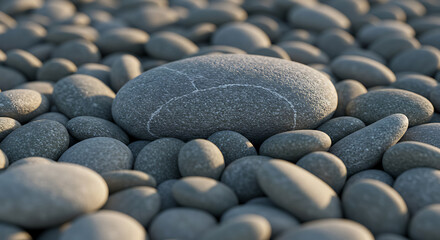 Smooth Grey Pebbles Natural Texture Background