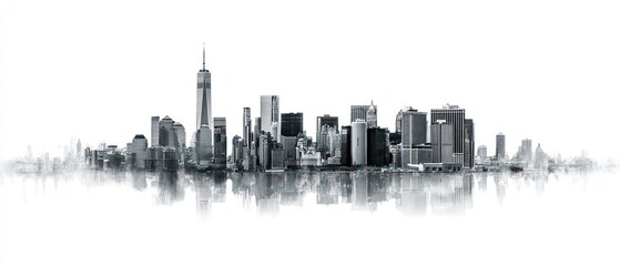 Obraz premium NYC Skyline: A Monochromatic Masterpiece