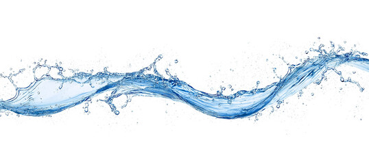 Blue water splash or wave splash isolated on transparent background png .generated ai	