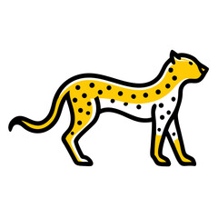 Obraz premium Stylized yellow cheetah with black spots on a black background