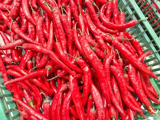 Chili paper in green basket