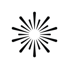 Abstract black starburst bursting outward from center