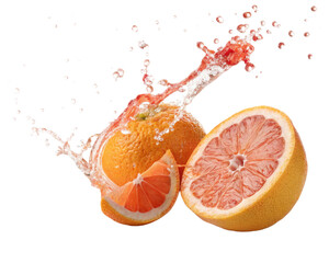 A citrus fruit with refreshing juice splash