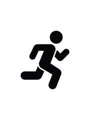 Simple black silhouette of a person running