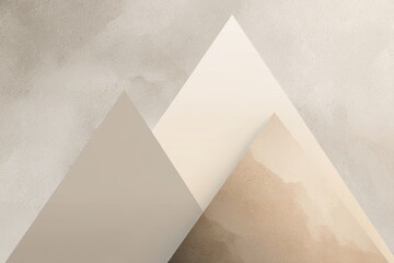 Abstract mountain range in muted beige and taupe tones