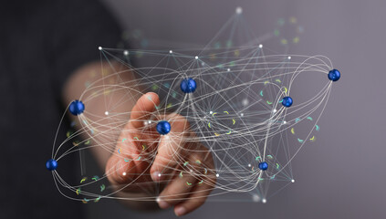 Abstract image depicting a complex network, ideal for technology, connectivity, and data concepts.