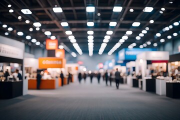 Trade show event exhibition conference expo marketing business convention blurred background