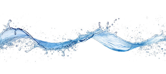 Blue water splash or wave splash isolated on transparent background png .generated ai	