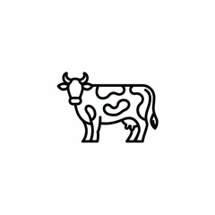Simple outline illustration of a holstein friesian cow