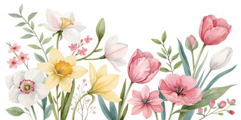 Spring Floral Watercolor Set – Blooms & Branches