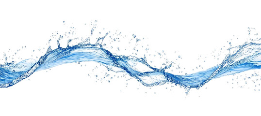Blue water splash or wave splash isolated on transparent background png .generated ai	