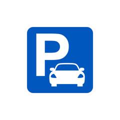 Vector traffic parking symbol for car zone