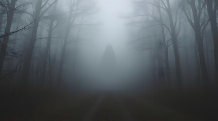 Obraz premium Foggy Forest - Isolated Figure