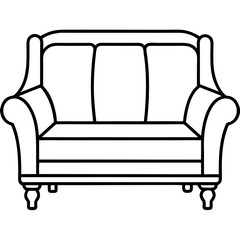 Clean Sofa Outline Front Vector
