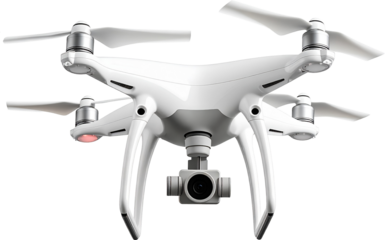 2D Minimalism AI Drone Illustration Isolated on Transparent Background, PNG