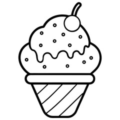 Ice Cream line art vector