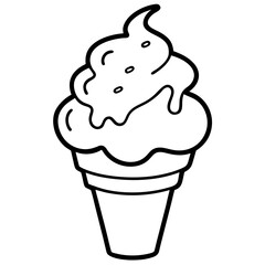 Ice Cream line art vector
