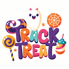 Fototapeta premium Trick or treat lettering 