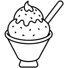 Ice Cream line art vector