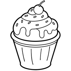 Ice Cream line art vector