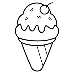 Ice Cream line art vector