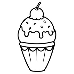 Ice Cream line art vector