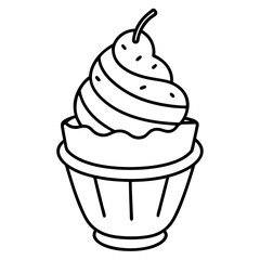 Ice Cream line art vector