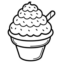 Ice Cream line art vector