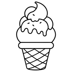Ice Cream line art vector