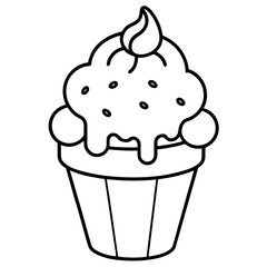 Ice Cream line art vector