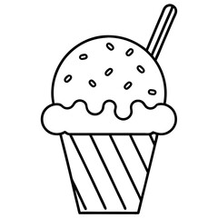 Ice Cream line art vector