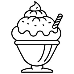 Ice Cream line art vector