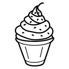 Ice Cream line art vector