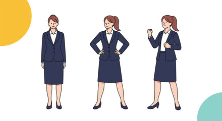 Fototapeta premium Businesswoman Poses Dynamic Confidence Professionalism Success Teamwork Career Growth Achievement Motivation Determination Collaboration Opportunity Future Strategy Planning