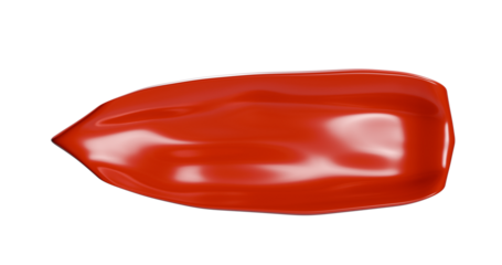 Red lipstick pasted or smashed on a white background